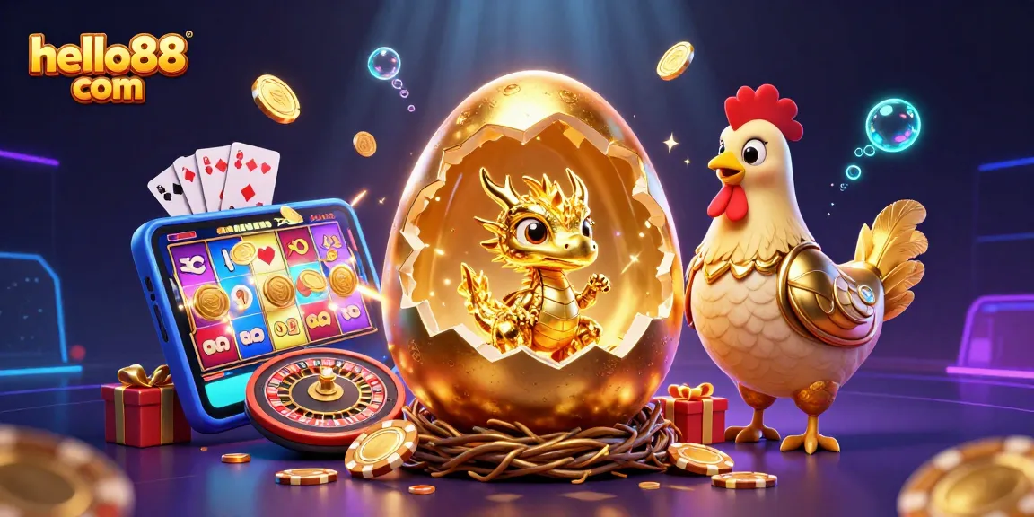 Experience the excitement of hello88 com with a thrilling golden dragon and poker chips!