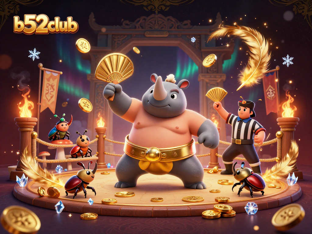 Join the 3D action with b52club as the rhinoceros beetle champ stomps for coins!