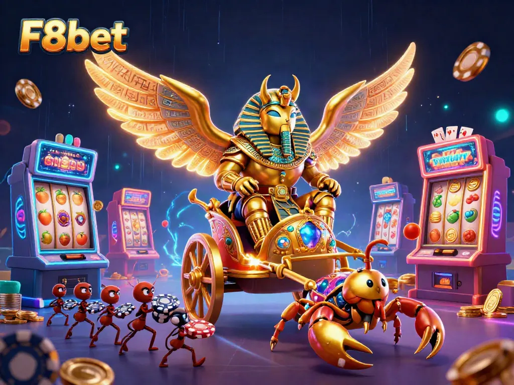 Engage with F8bet's exhilarating gaming experience through the captivating 3D illustration.