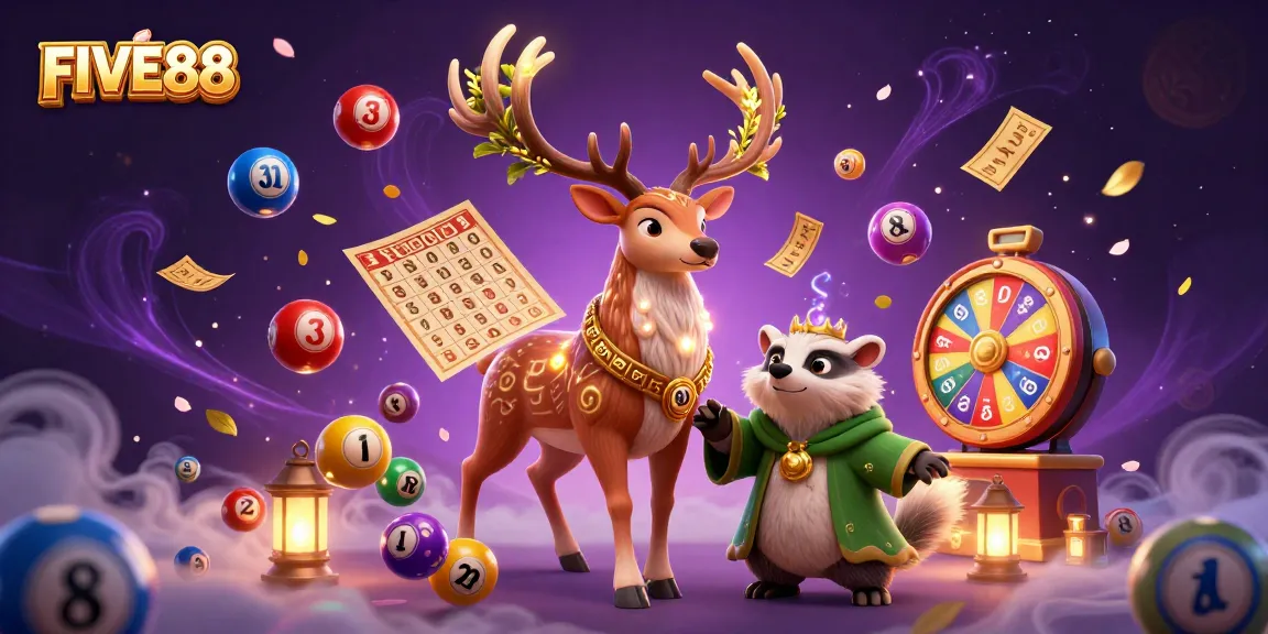 Experience the thrill with FIVE88, featuring vibrant lottery elements and enchanting characters.