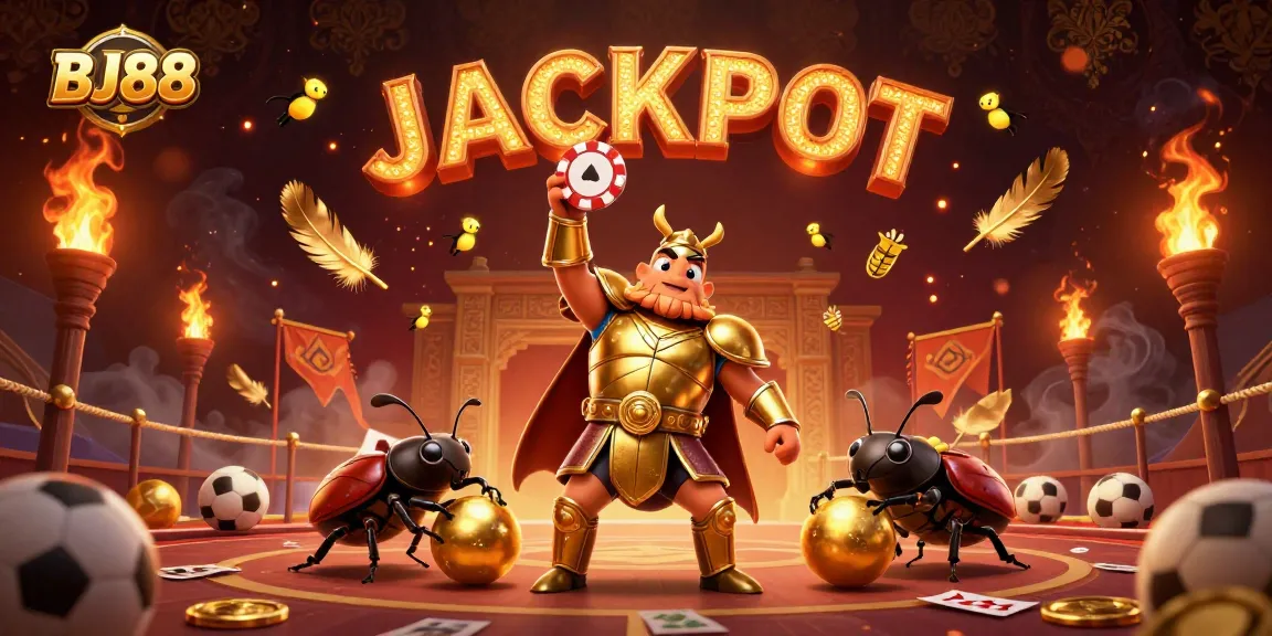 Experience thrilling online betting with BJ88, where excitement meets victory in this captivating casino illustration.