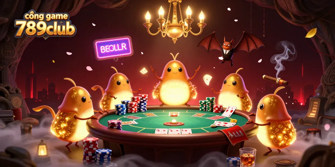 Light up your gaming experience at cổng game 789club with a vibrant casino scene featuring glowworms.