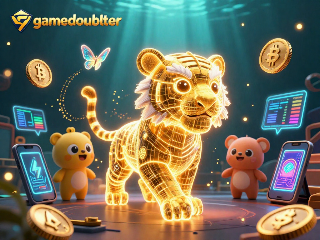Engage with gamedoubler's dynamic casino experience featuring neon tiger energy in a rich digital landscape.
