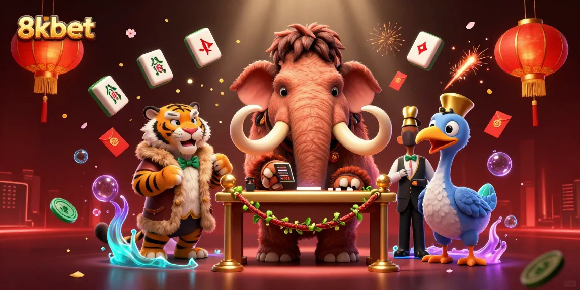 Experience the excitement of 8xbet with a vibrant 3D casino scene featuring unique characters.