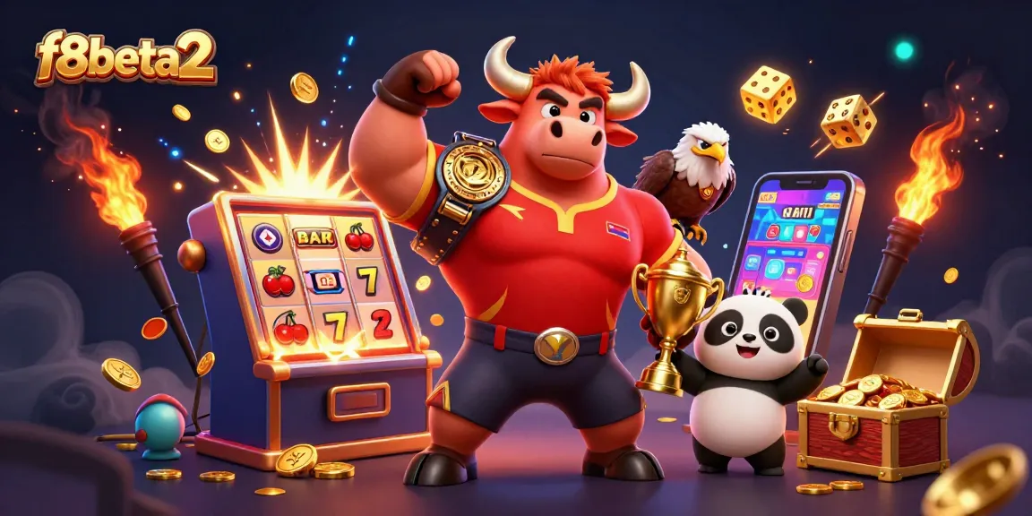 Experience immersive fun with f8beta2's vibrant characters and slot machines during gameplay