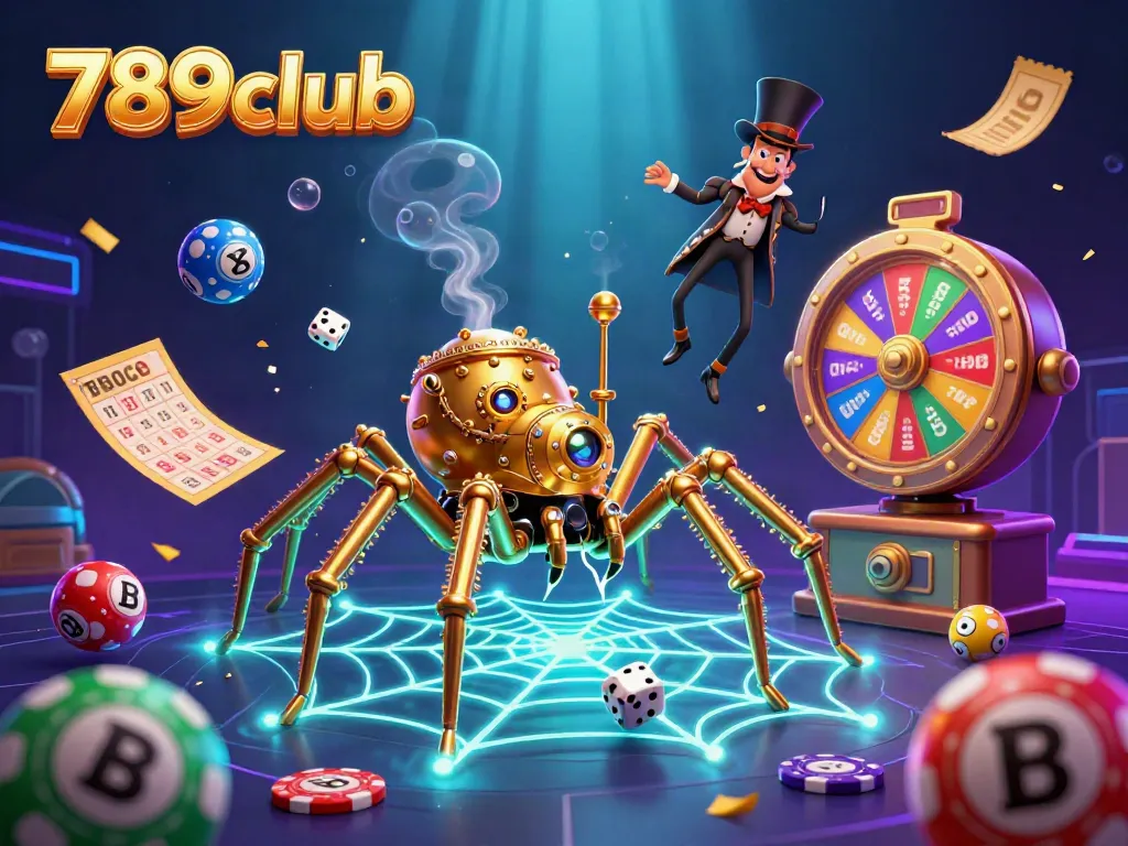Experience the thrilling world of 789club through a vibrant digital casino illustration filled with dynamic lottery and gaming elements.