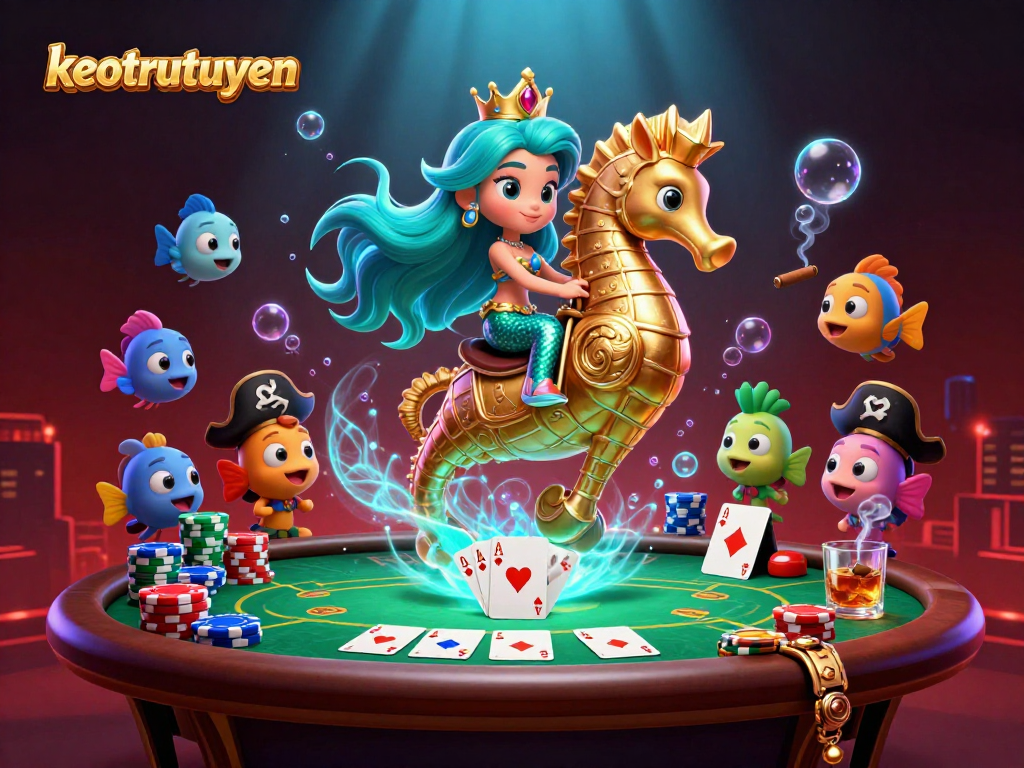Engage in thrilling live bets with keotructuyen's dynamic gambling environment featuring vibrant characters and action.
