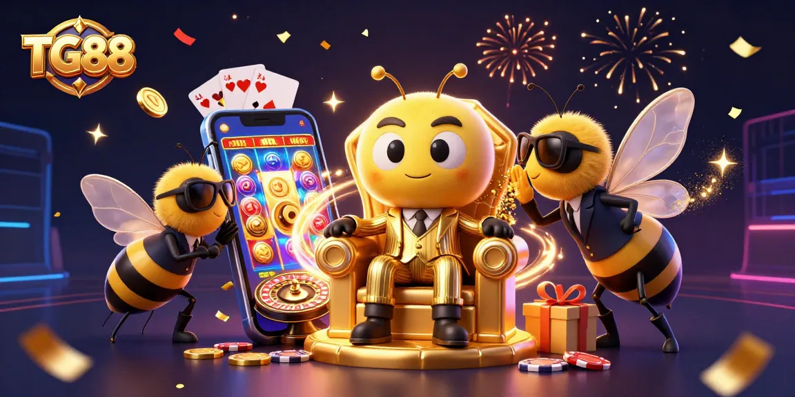 Engage in thrilling gameplay at TG88 with dynamic casino scenes featuring immersive slot games and vibrant characters.