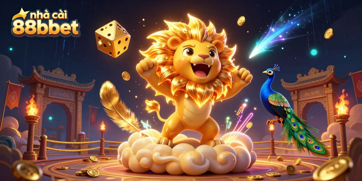 Bet on excitement at nhà cái 88bbet, where a sun lion roars among golden dice and thrilling games.