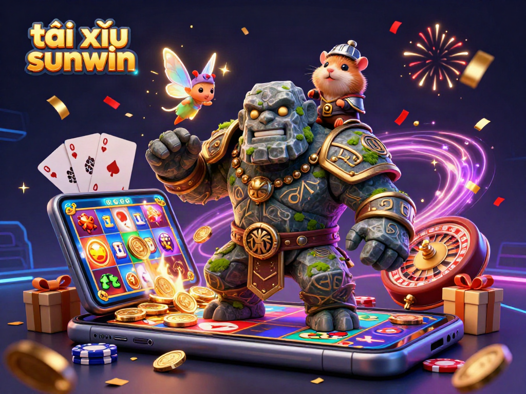 Engage in thrilling tài xỉu sunwin action with our vibrant 3D casino scene featuring magical characters.