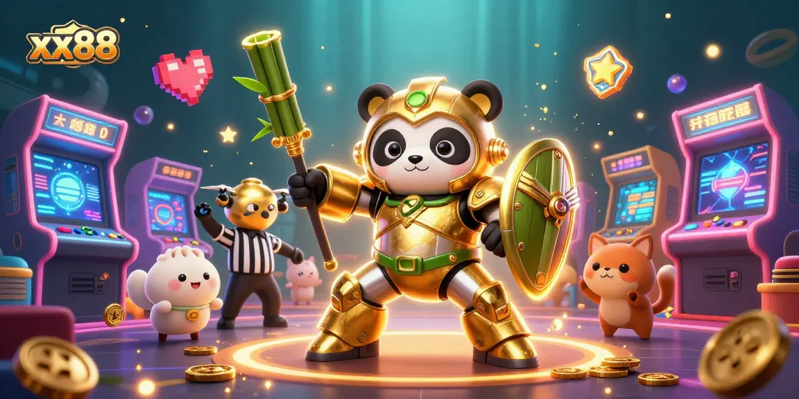 Experience the gaming excitement with xx88 in an action-packed casino atmosphere featuring lively characters.