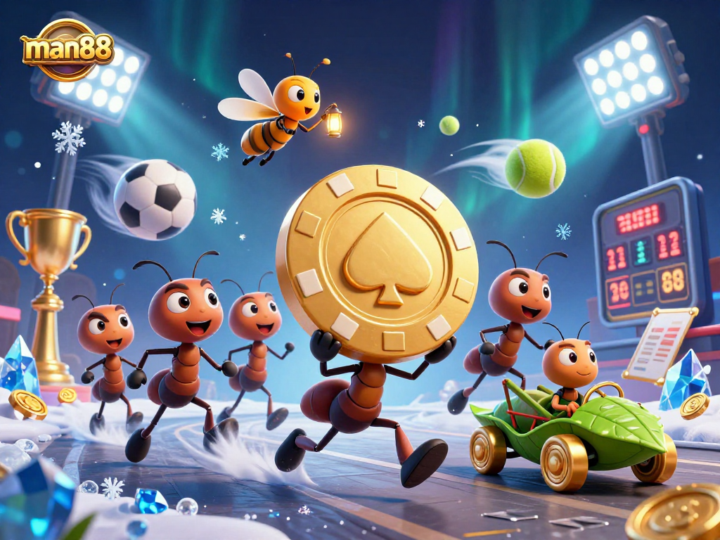 Experience the thrill of gaming with man88's vibrant heist theme illustration.