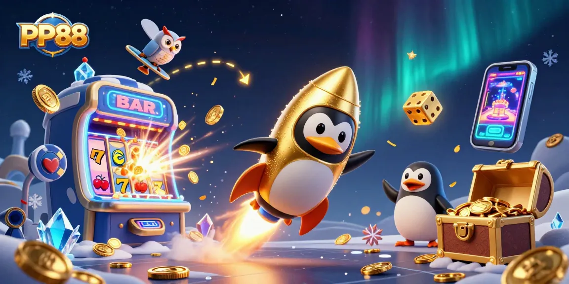 Experience exhilarating gameplay at PP88 with a vibrant casino-themed scene full of excitement.