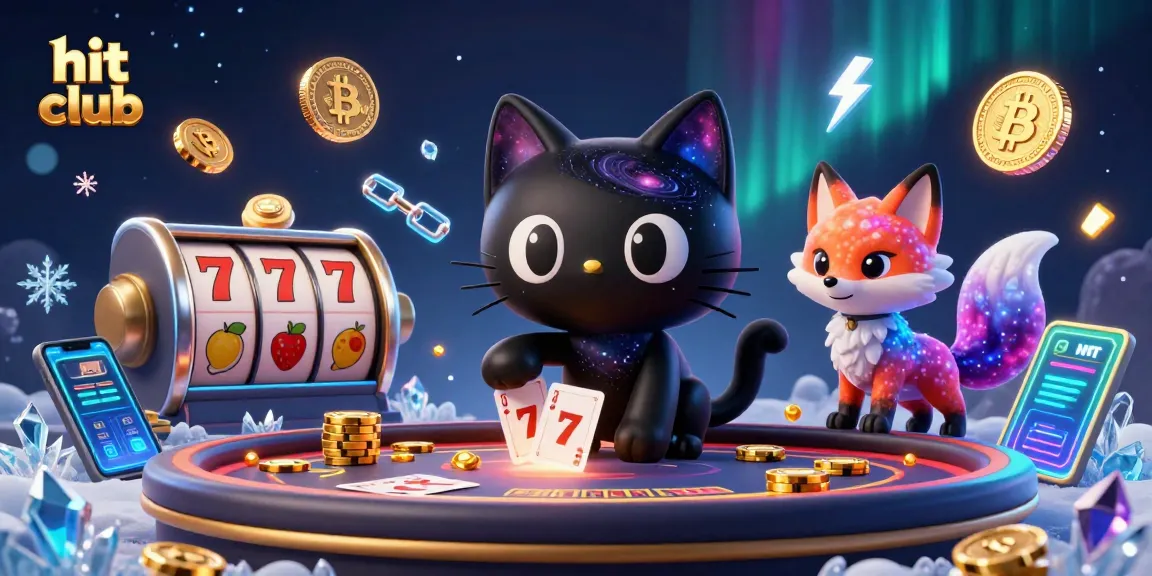 Experience dynamic gameplay at hit club with this vibrant cosmic casino illustration.
