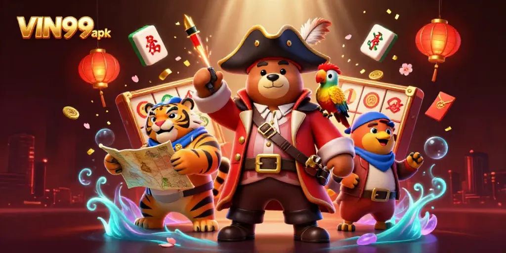 Experience the excitement of winning with VIN99 apk featuring dynamic game elements and vibrant characters.