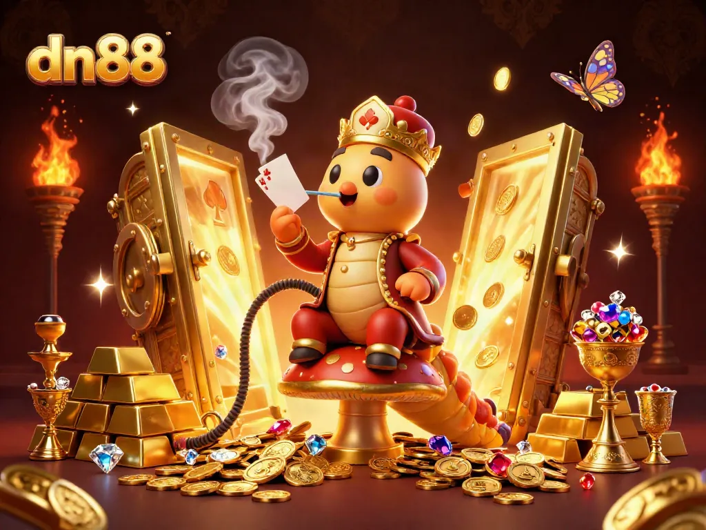 Experience dynamic gameplay at dn88 with this vibrant casino-themed 3D illustration.