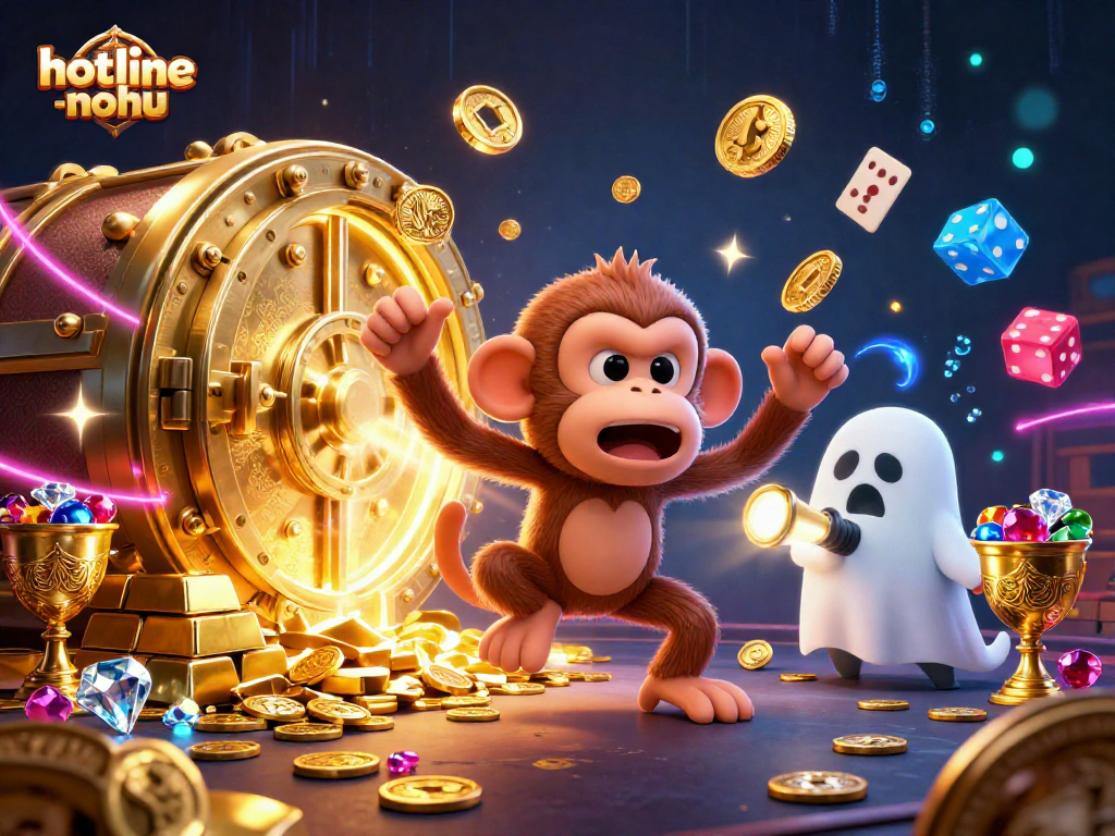 Experience thrilling action in the haunted casino with hotline-nohu, featuring dynamic characters and golden treasures.