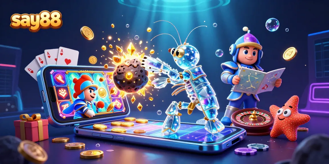 Experience exciting wins at say88 with vibrant 3D casino elements bursting with gold coins and gems.