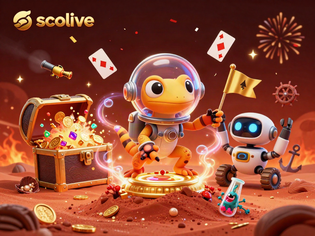 Experience intense gameplay action with socolive at a vibrant casino scene on Mars.
