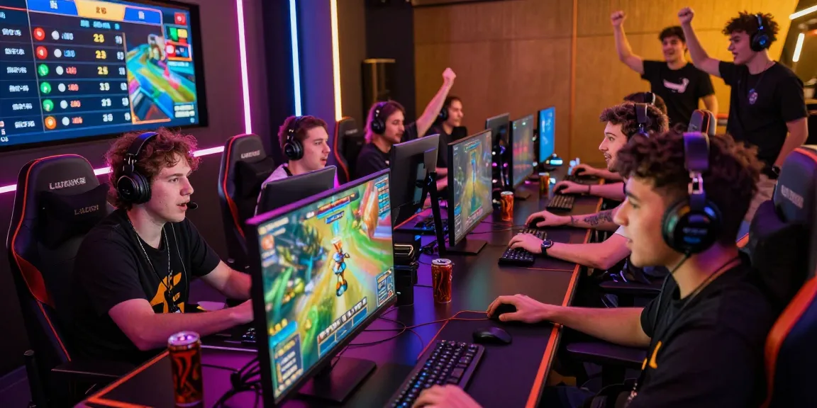 Players engaging in a lively LUCK8 gaming tournament, showcasing excitement and competition.