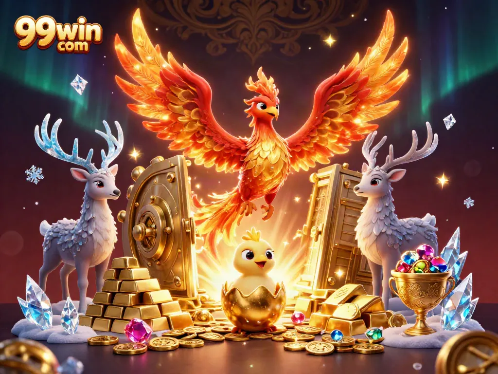 Experience thrilling gameplay at 99win com with vibrant phoenix and jewels.