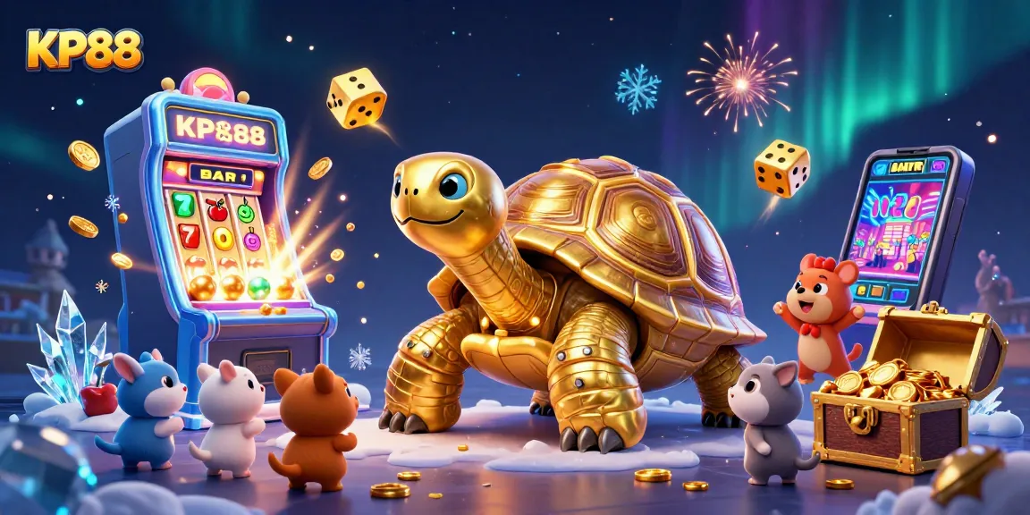 Engage with KP88's exciting games featuring dynamic jackpots, golden tortoise, and lively casino elements.