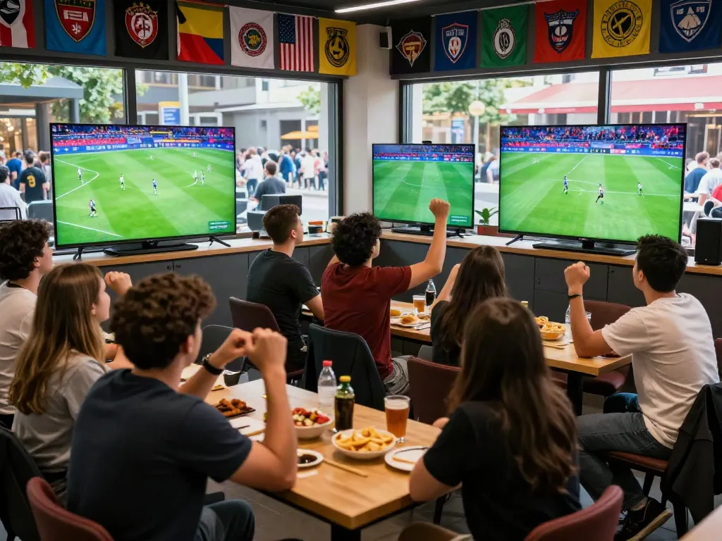 Excited fans enjoying livel soccer matches at Socolive.