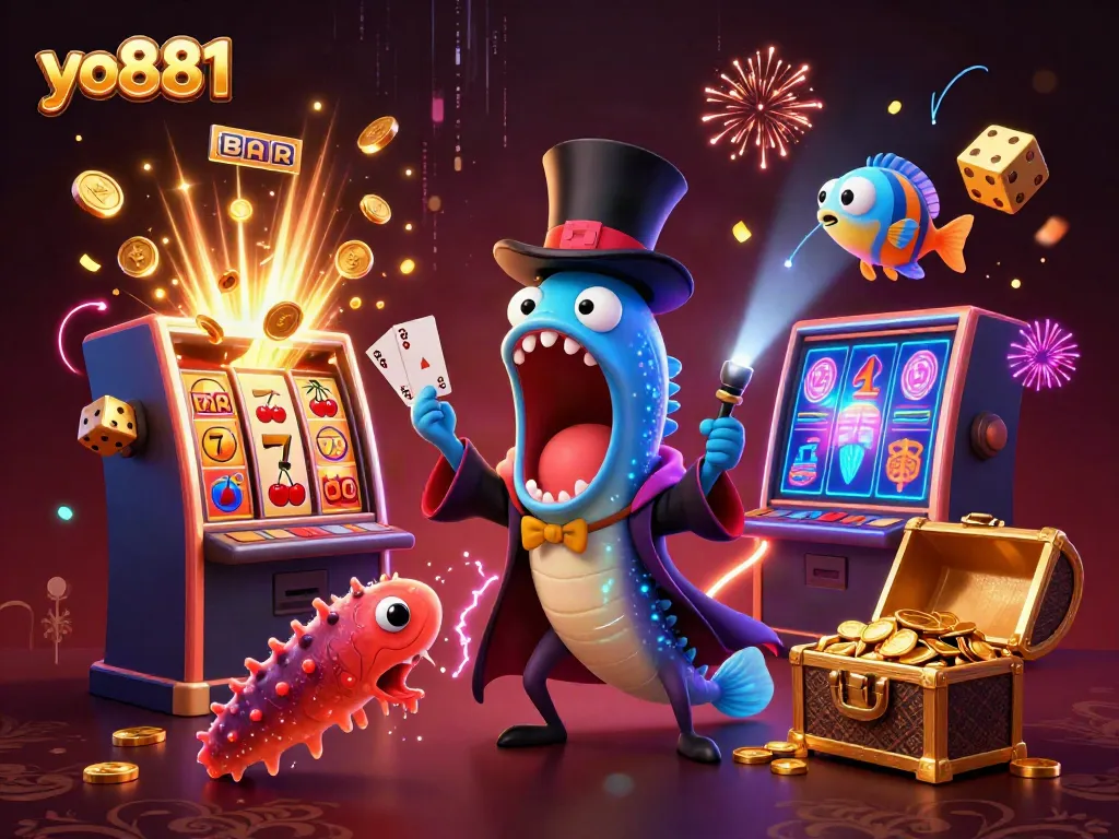 Experience thrilling moments with yo881 in a vibrant underwater casino scene full of action.