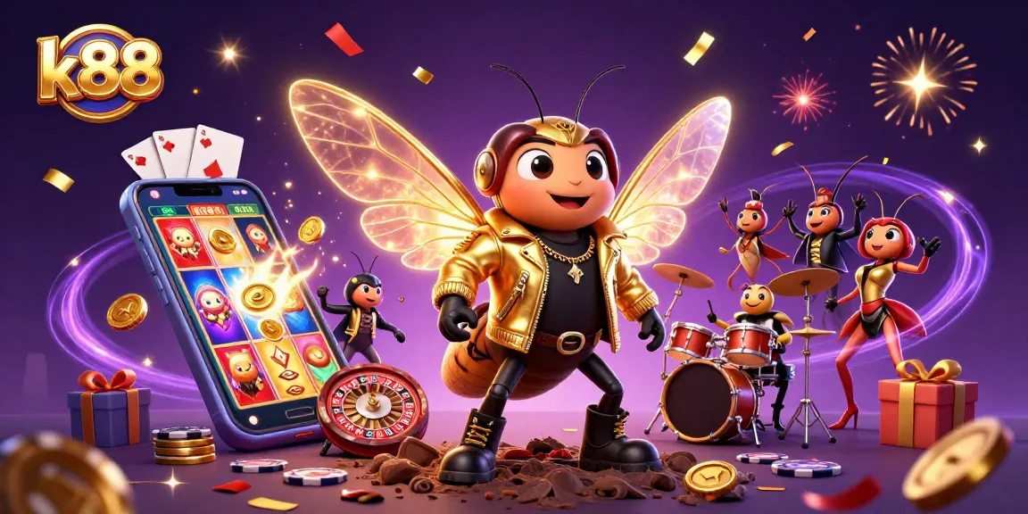 Engage with K88's exciting gameplay featuring colorful slots and dynamic casino elements.