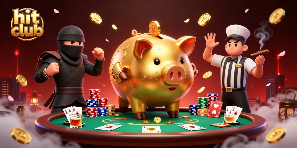 Hit club showcases thrilling gameplay in an exciting scene with a sumo wrestler and ninja.