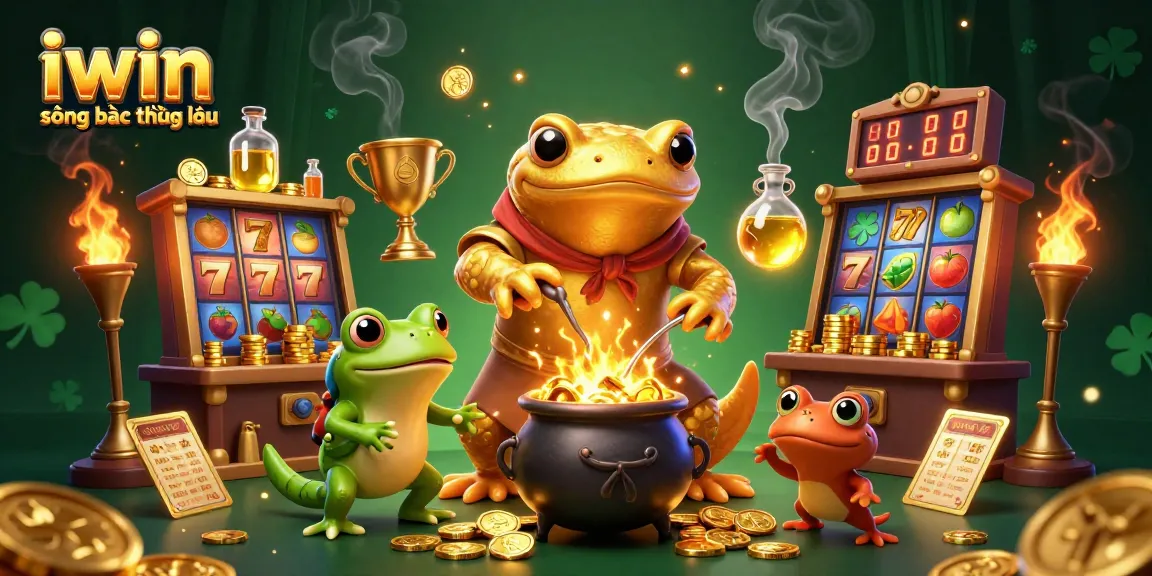 Win big with iwin sòng bạc thượng lưu, featuring an alchemist and dynamic casino elements.