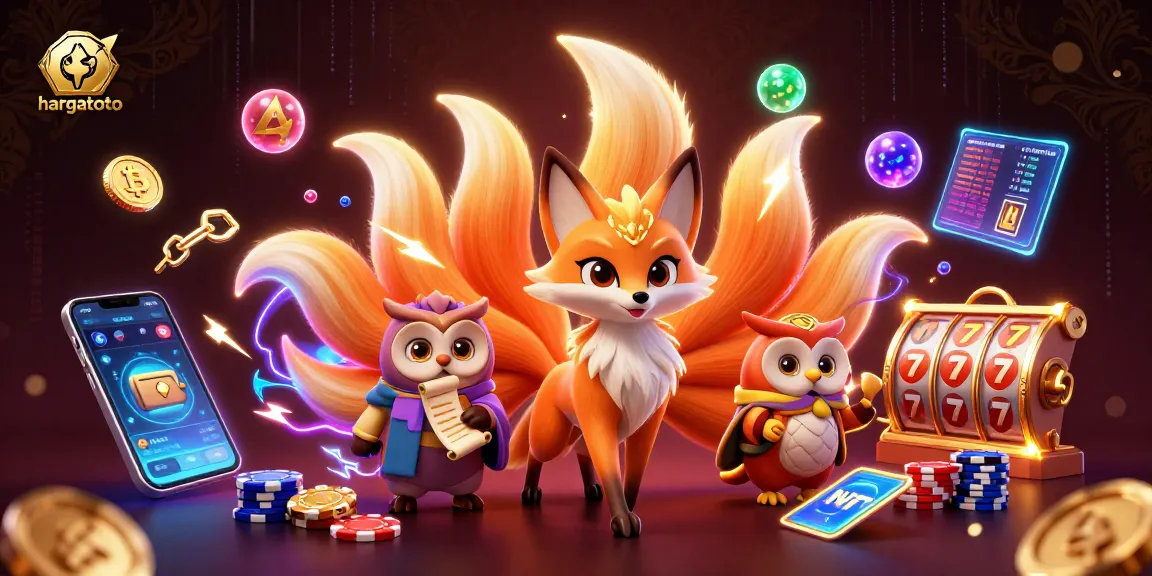 Engage in thrilling gameplay with hargatoto's vibrant online slot environment featuring glowing characters and dynamic elements.