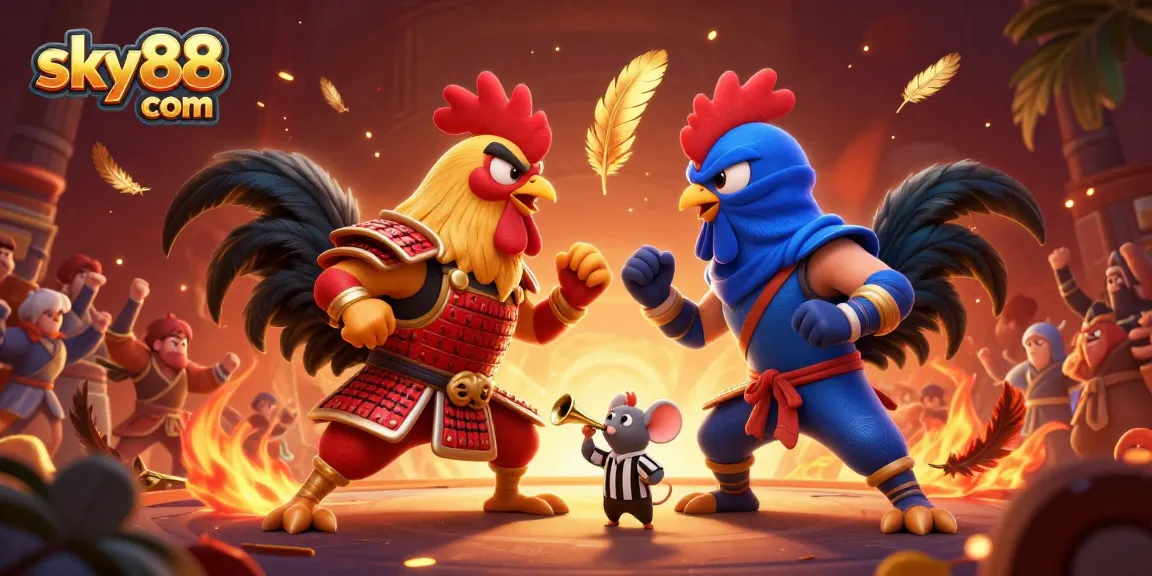 Engage with thrilling action from sky88 com as fighting roosters vie for victory in an electrifying arena.