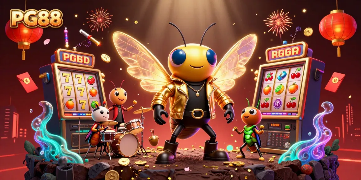 Experience thrilling wins with PG88 slots featuring vibrant characters in an electrifying casino scene.