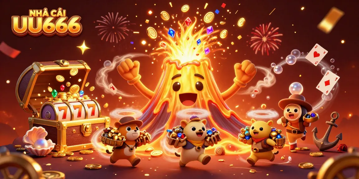 Spin to win at NHÀ CÁI UU666, featuring a vibrant casino scene with treasures and winning elements.