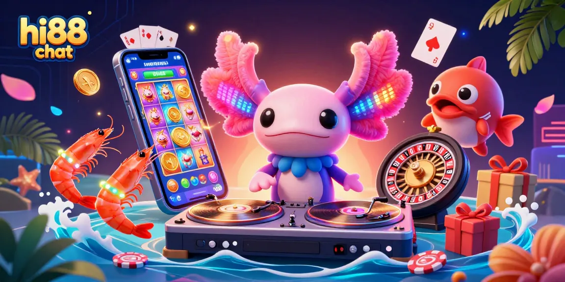 Experience thrilling wins with hi88 chat in this vibrant online casino illustration.
