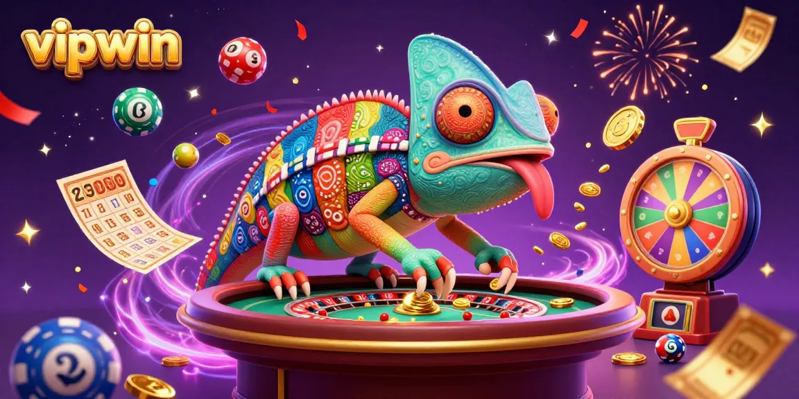 Experience thrilling gameplay at vipwin with a vibrant casino scene, featuring dynamic lottery and game elements.