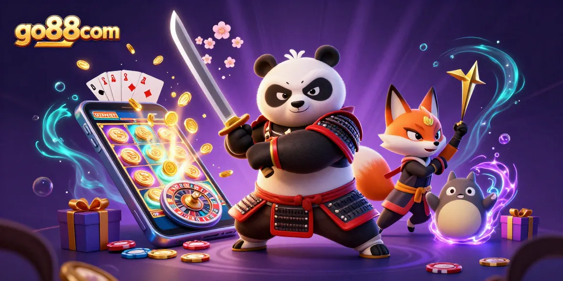 Experience thrilling games at go88com with vibrant 3D samurai, ninja, and magical elements.