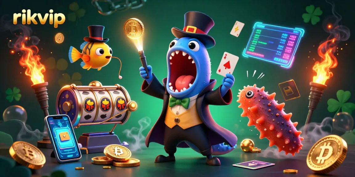 Experience thrilling games at rikvip featuring fun characters and dynamic elements in a captivating casino scene.