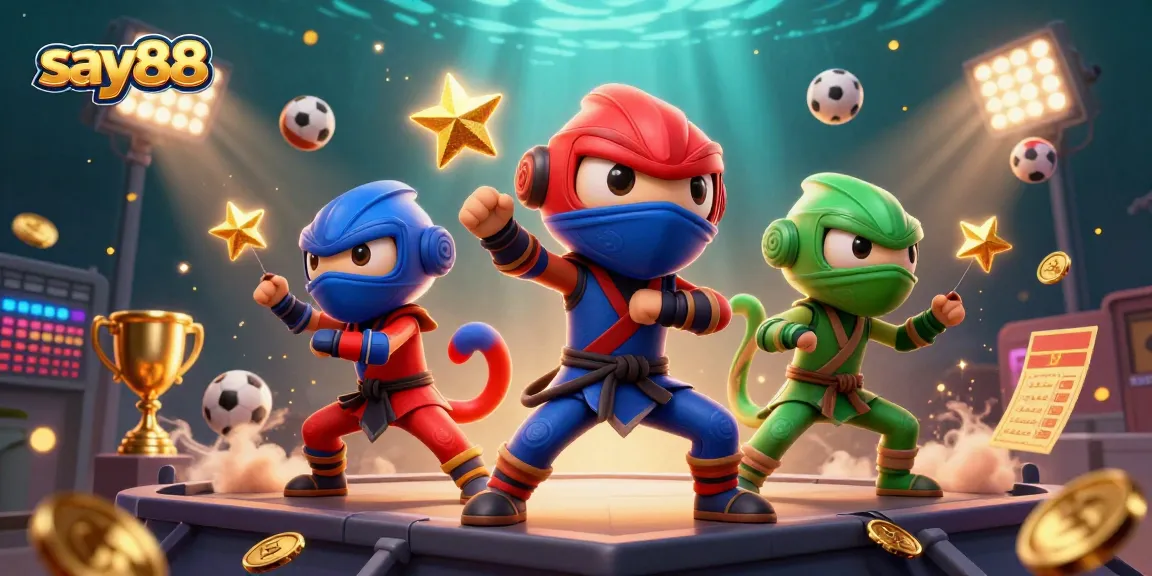 Engage in thrilling gameplay with say88 as colorful chameleon ninjas showcase martial arts.