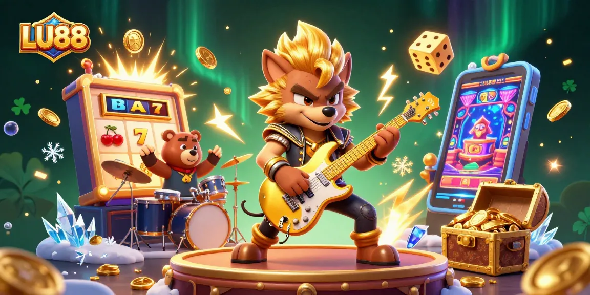 Experience the thrill of LU88 with vibrant casino action, golden jackpots, and animated characters.