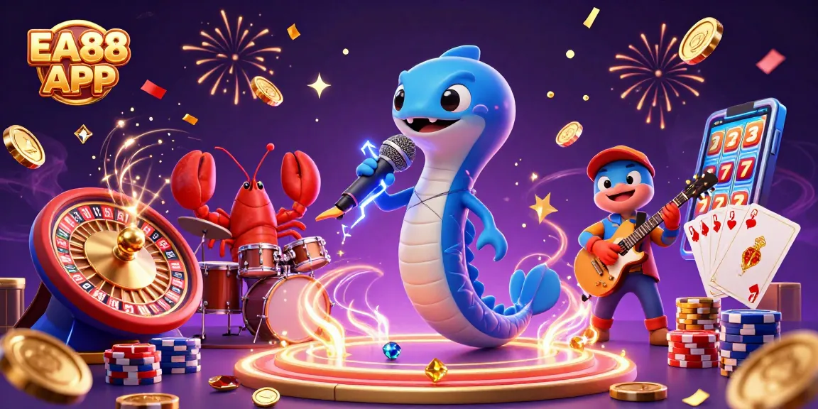 Experience the EA88 APP underwater casino excitement with vibrant casino characters and dynamic elements.