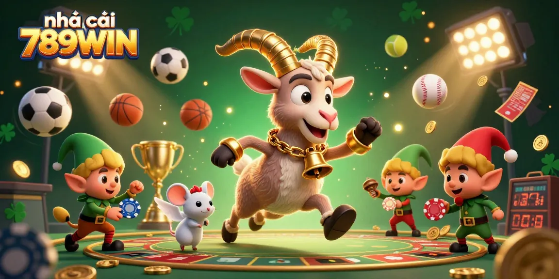 Experience the excitement of nhà cái 789WIN with animated characters in a festive casino scene.