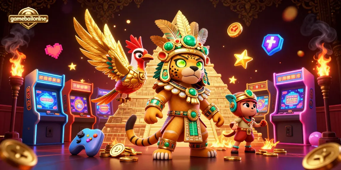 Engage in thrilling gameplay with gamebaiionline featuring colorful arcade machines and dynamic casino elements.