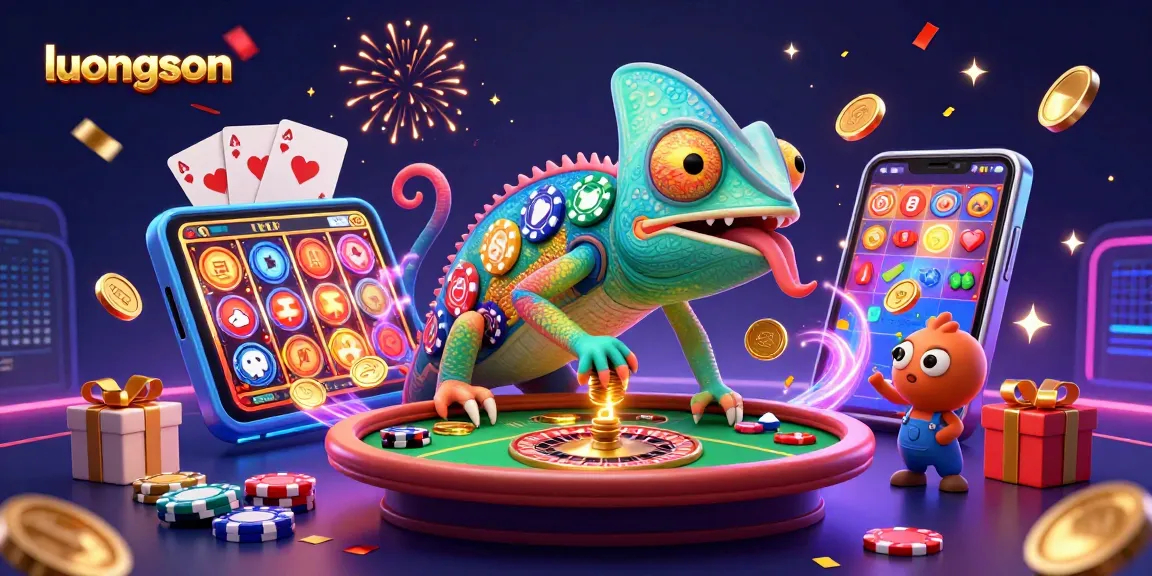 luongson brings thrilling online casino action to life with colorful characters in a vibrant scene.