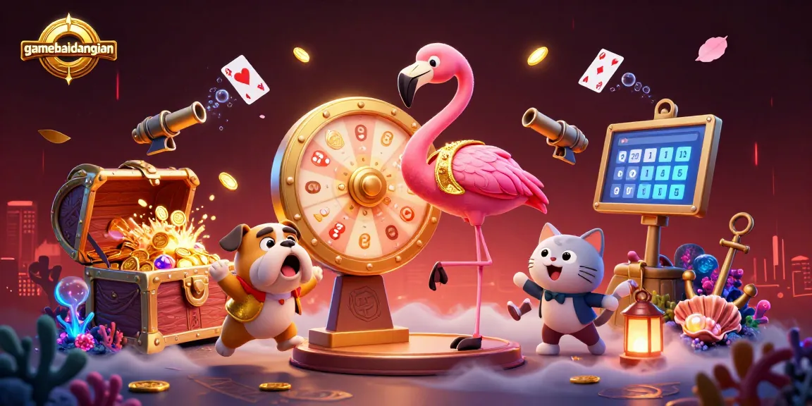 Experience the thrill of gaming with gamebaidangian in an exciting 3D illustration featuring vibrant characters and prizes.